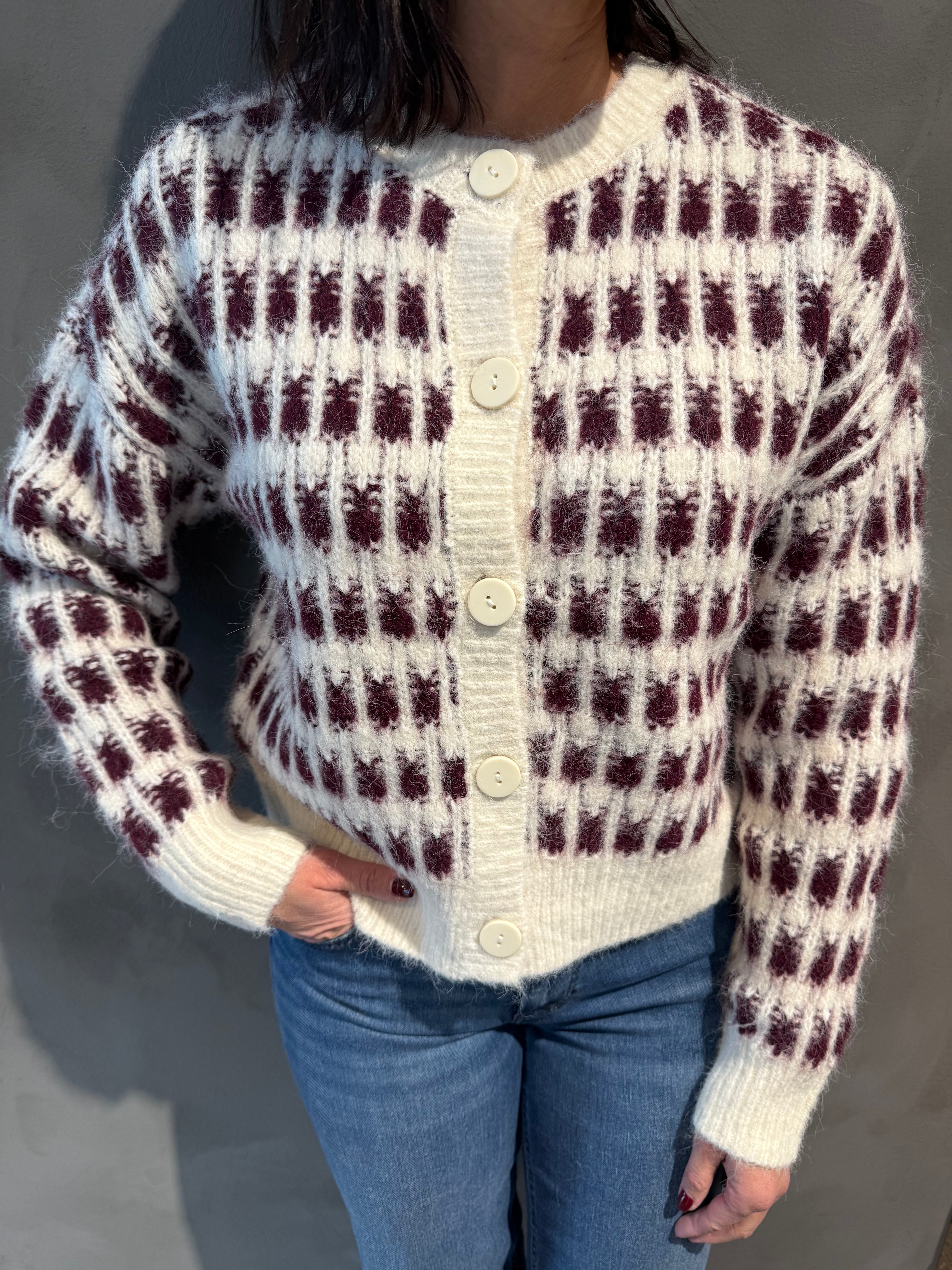 VMLISA LS O-NECK CARDIGAN WINETASTING