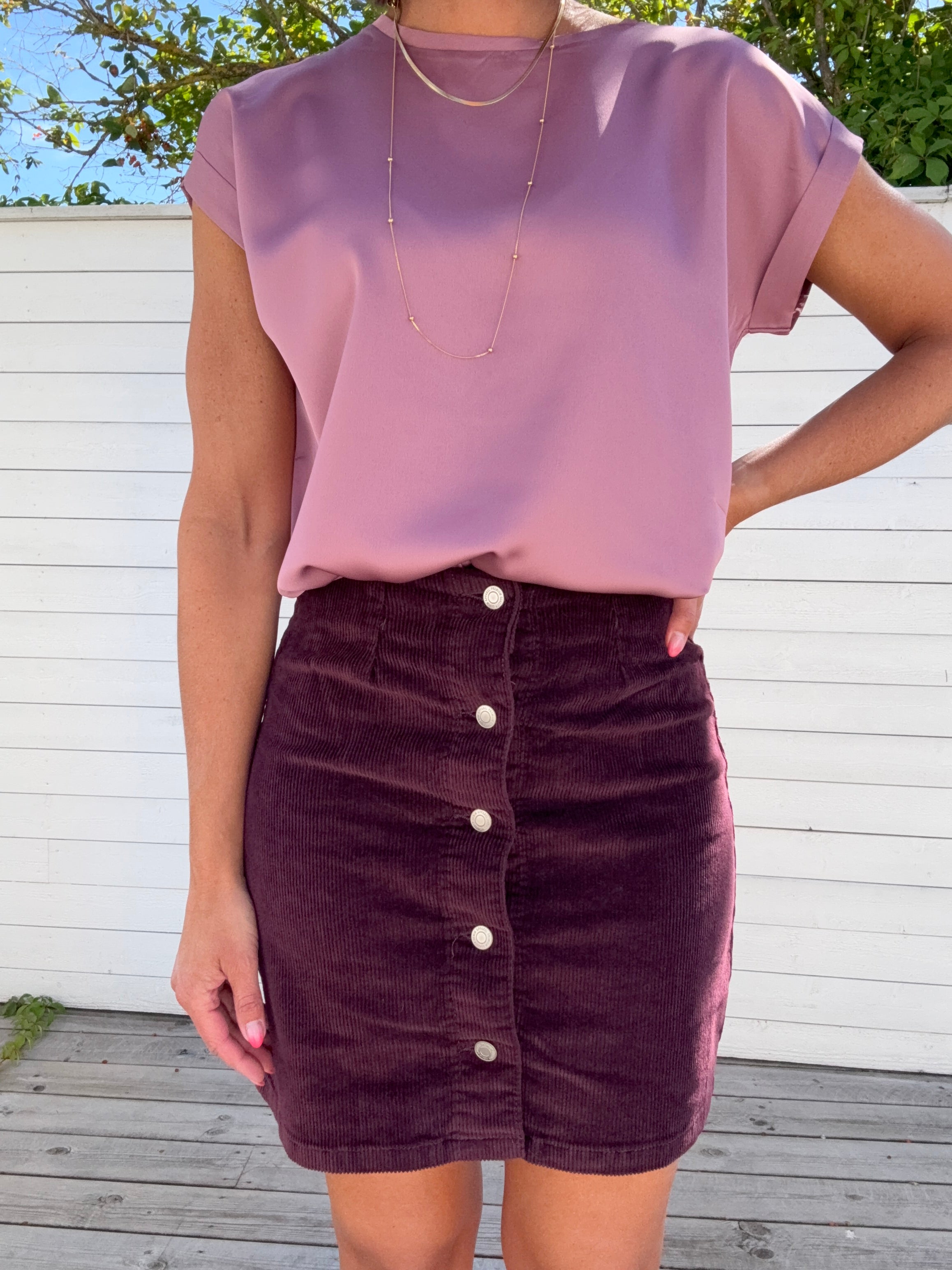 VMETTA SHORT CORD SKIRT- WINETASTING