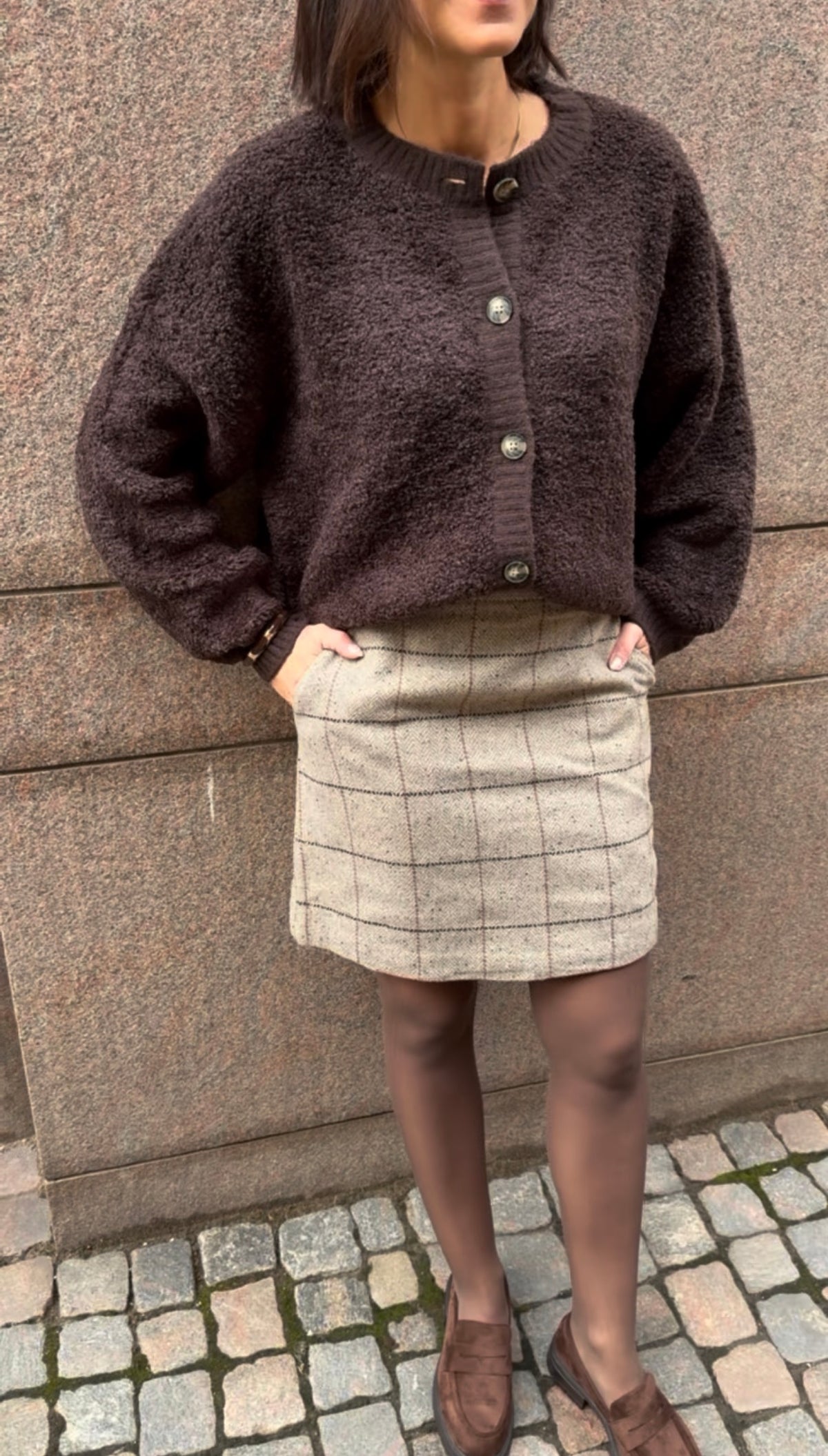 VMGEMMA HW ABOVE KNEE SKIRT LIGHT GREY