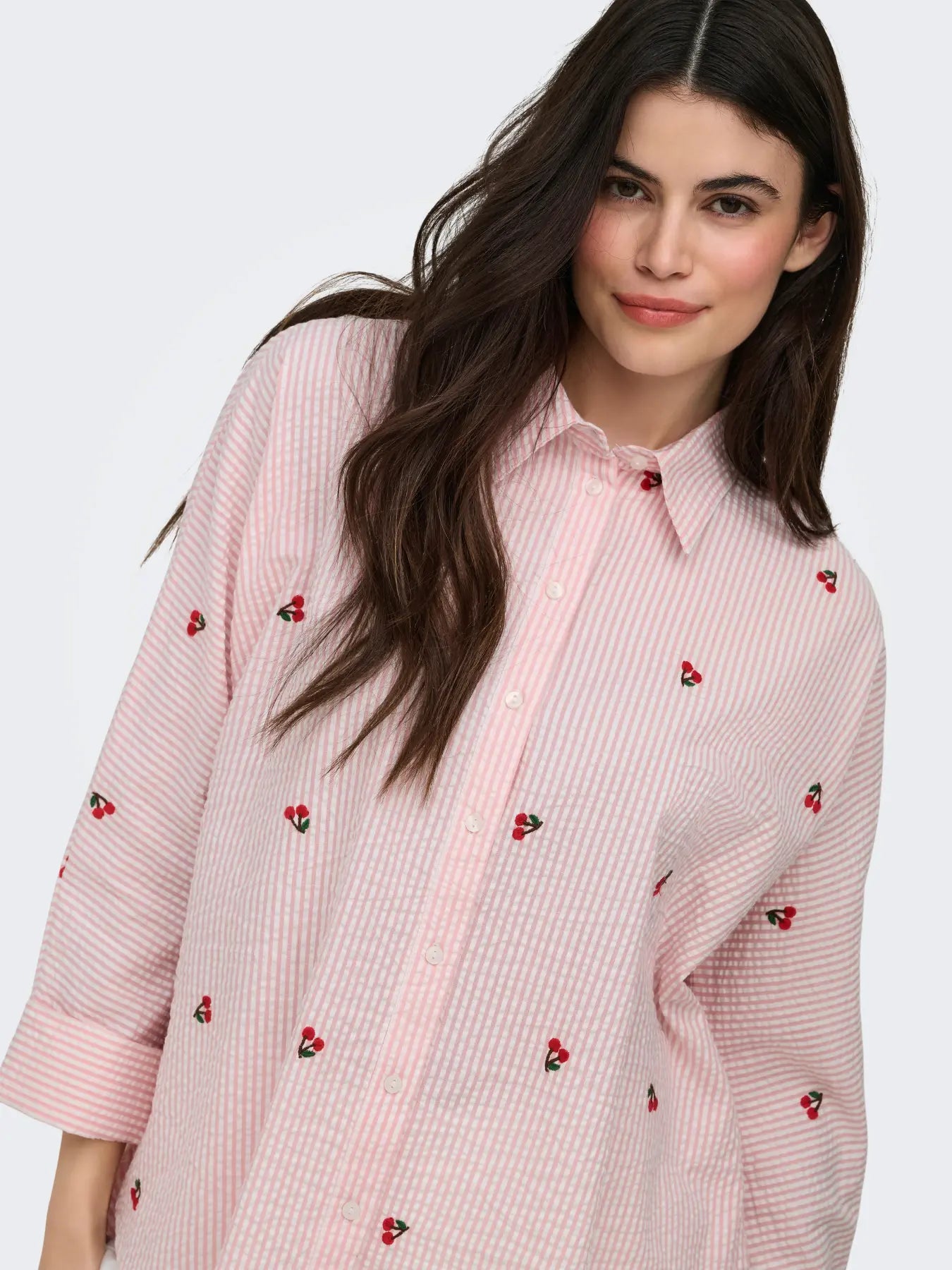 ONLNEW LINA GRACE L/S CHERRY SHIRT