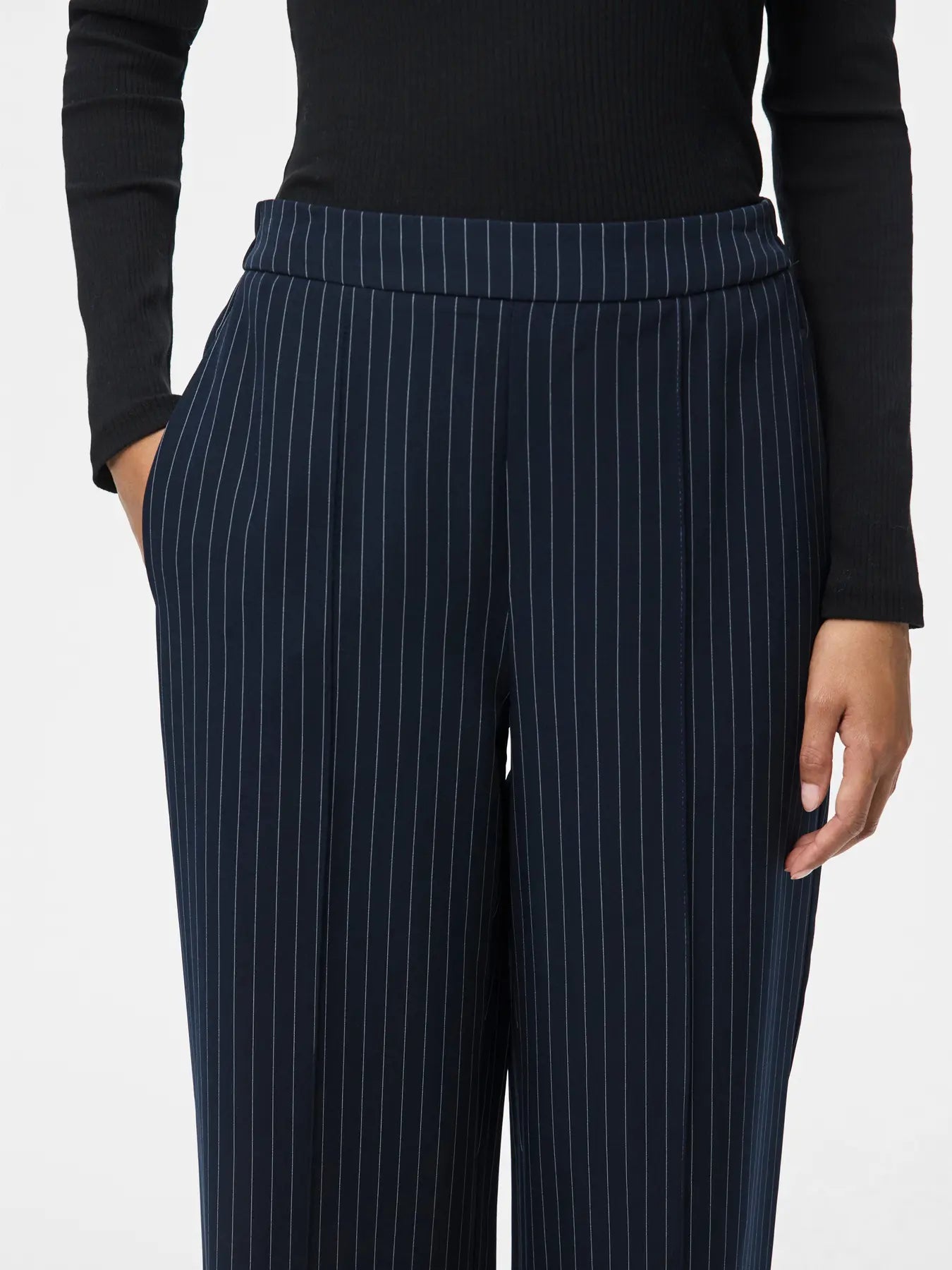 PCBOZZY HW WIDE STRIPED PANTS SKY CAPTAIN PINSTRIPE