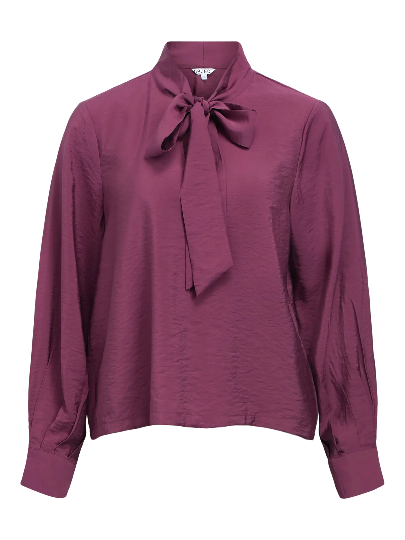 OBJJACIRA L/S BOW SHIRT MAUVE WINE