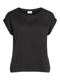 VIELLETTE S/S SATIN TOP BLACK