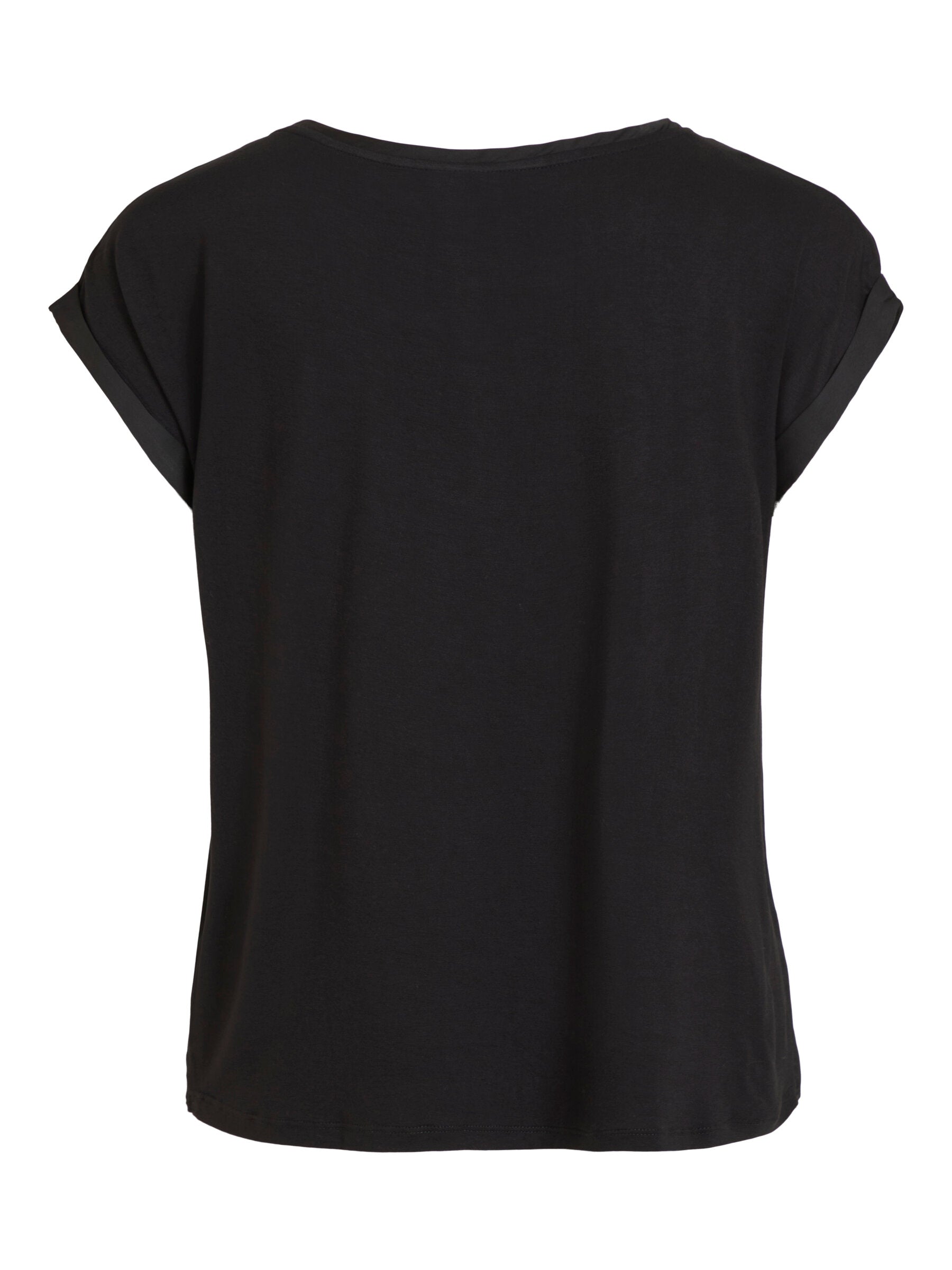 VIELLETTE S/S SATIN TOP BLACK
