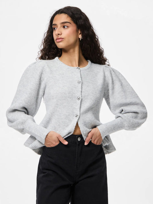 PCANNIE LS KNIT CARDIGAN LGM