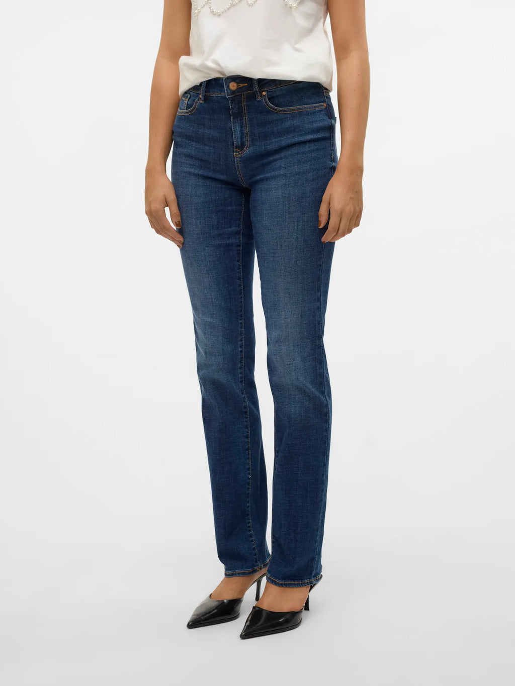 VMFLASH MR STRAIGHT JEANS LI3300 DARK BLUE DENIM