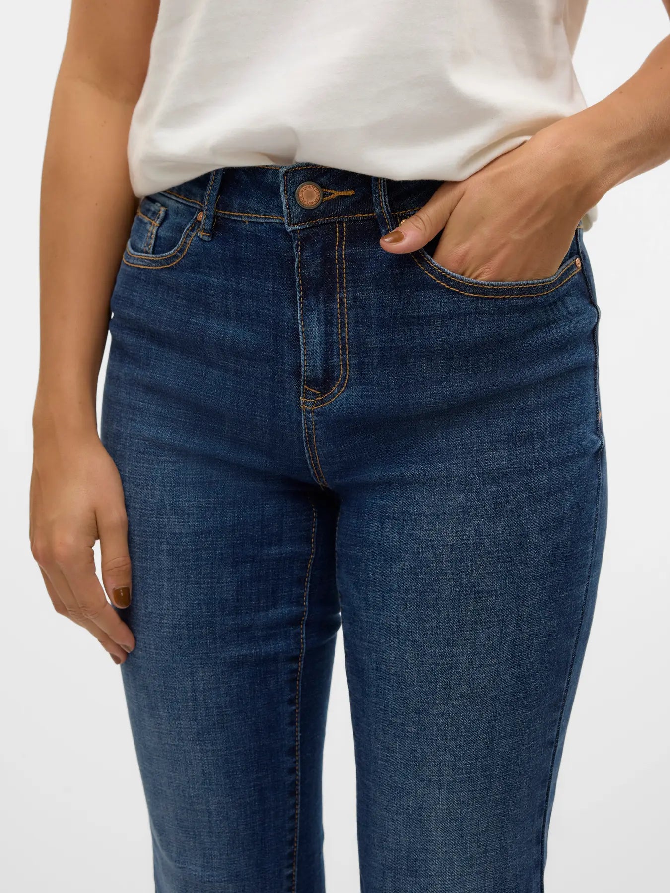 VMFLASH MR STRAIGHT JEANS LI3300 DARK BLUE DENIM