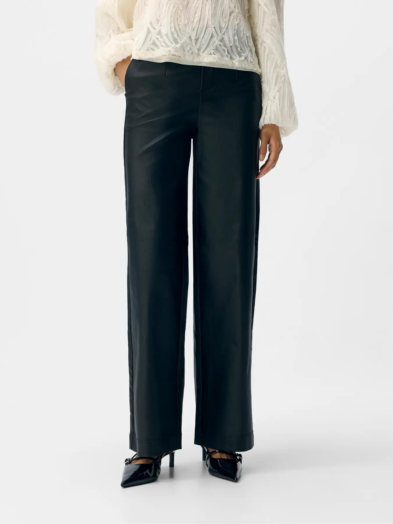 OBJMELBA LISA WIDE COATED PANT