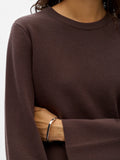 OBJREYNARD O-NECK PULLOVER SEAL BROWN