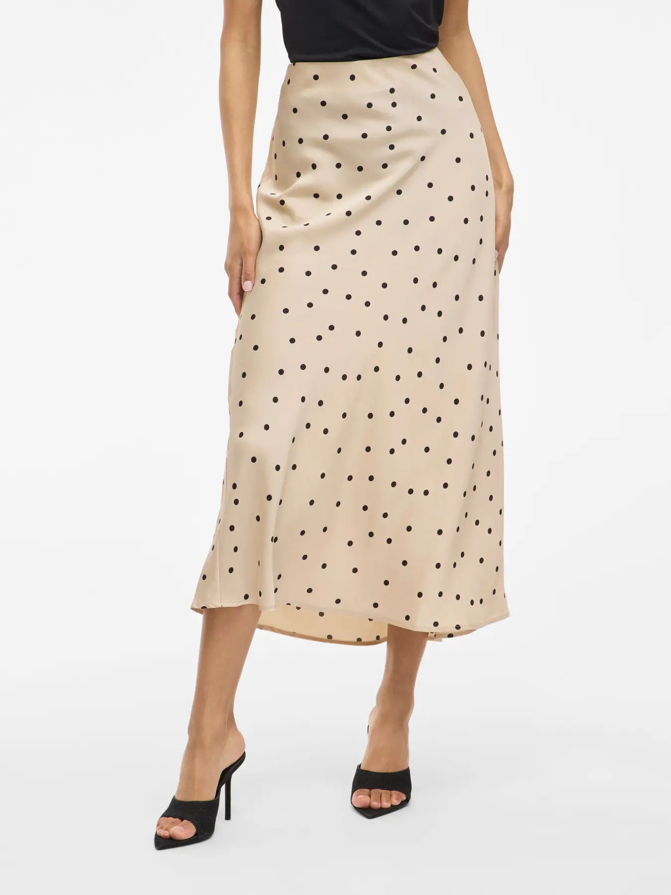 VIELLETTE HW MIDI SKIRT CEMENT DOTS