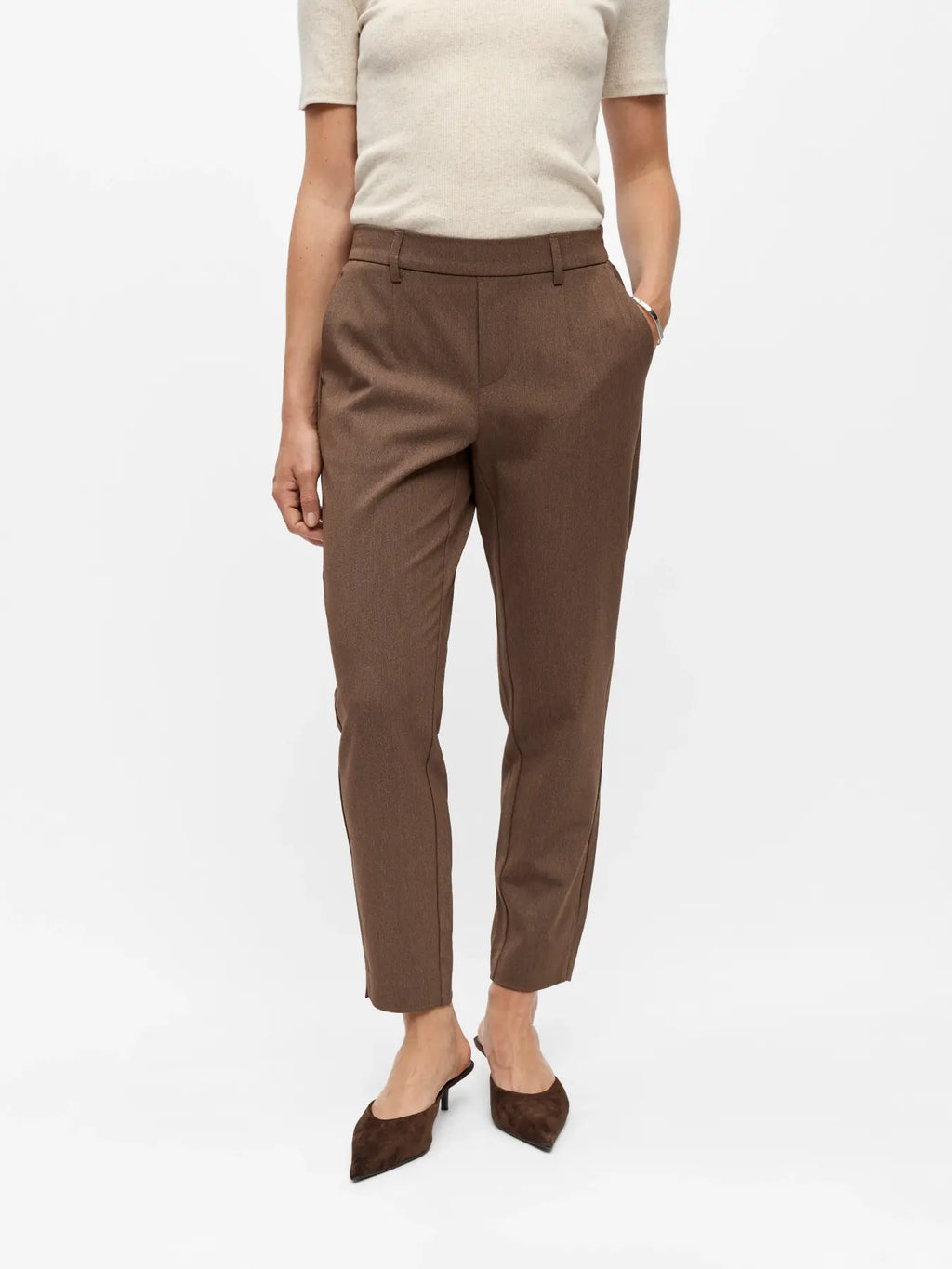 OBJLISA SLIM PANT CARAFE MELANGE