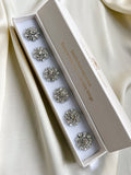 OLIVIA – CRYSTAL FLOWER BUTTON CHARM SILVER- 2 PACK