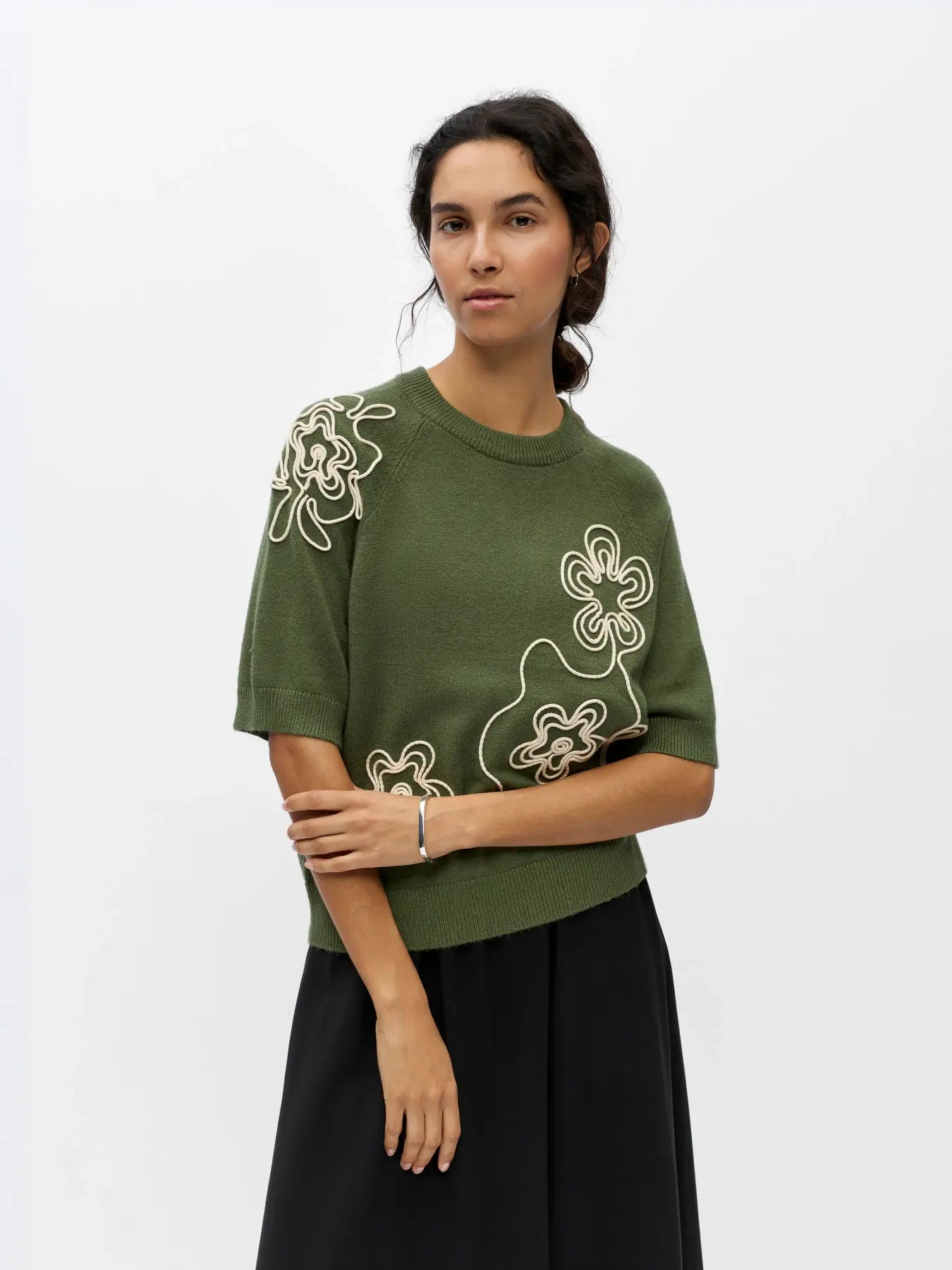 OBJLANEY SS PULLOVER BRONZE GREEN