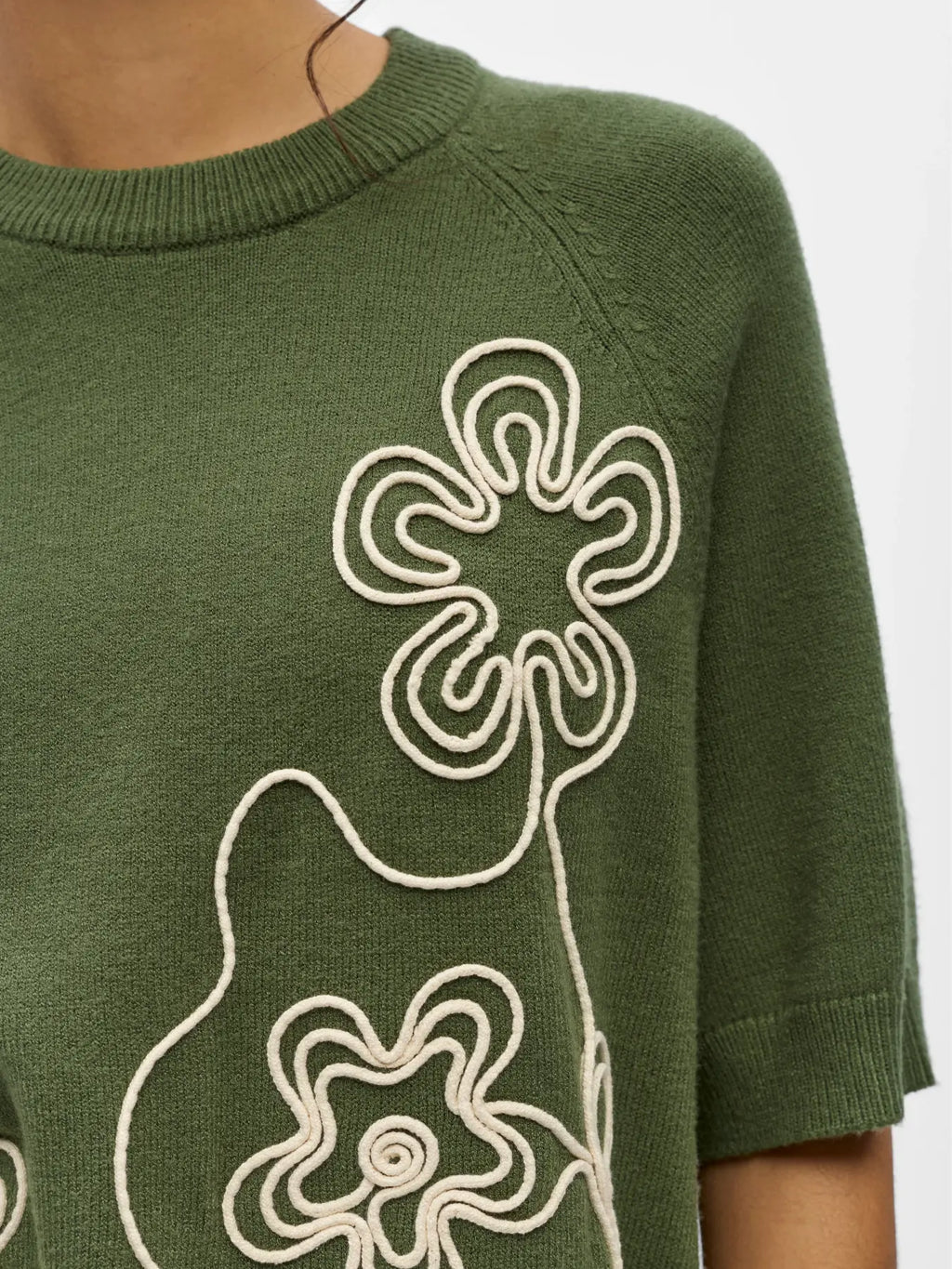 OBJLANEY SS PULLOVER BRONZE GREEN