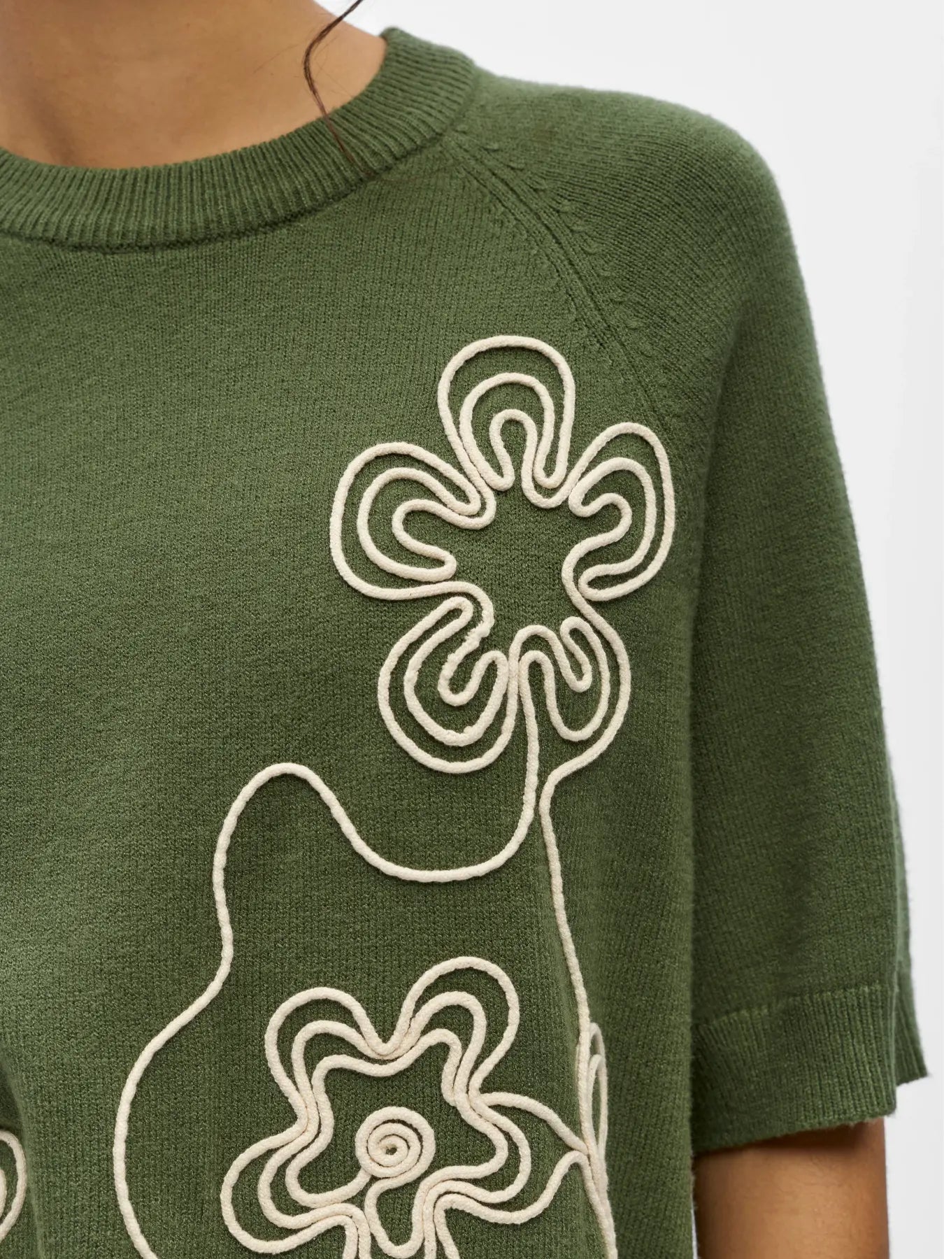 OBJLANEY SS PULLOVER BRONZE GREEN