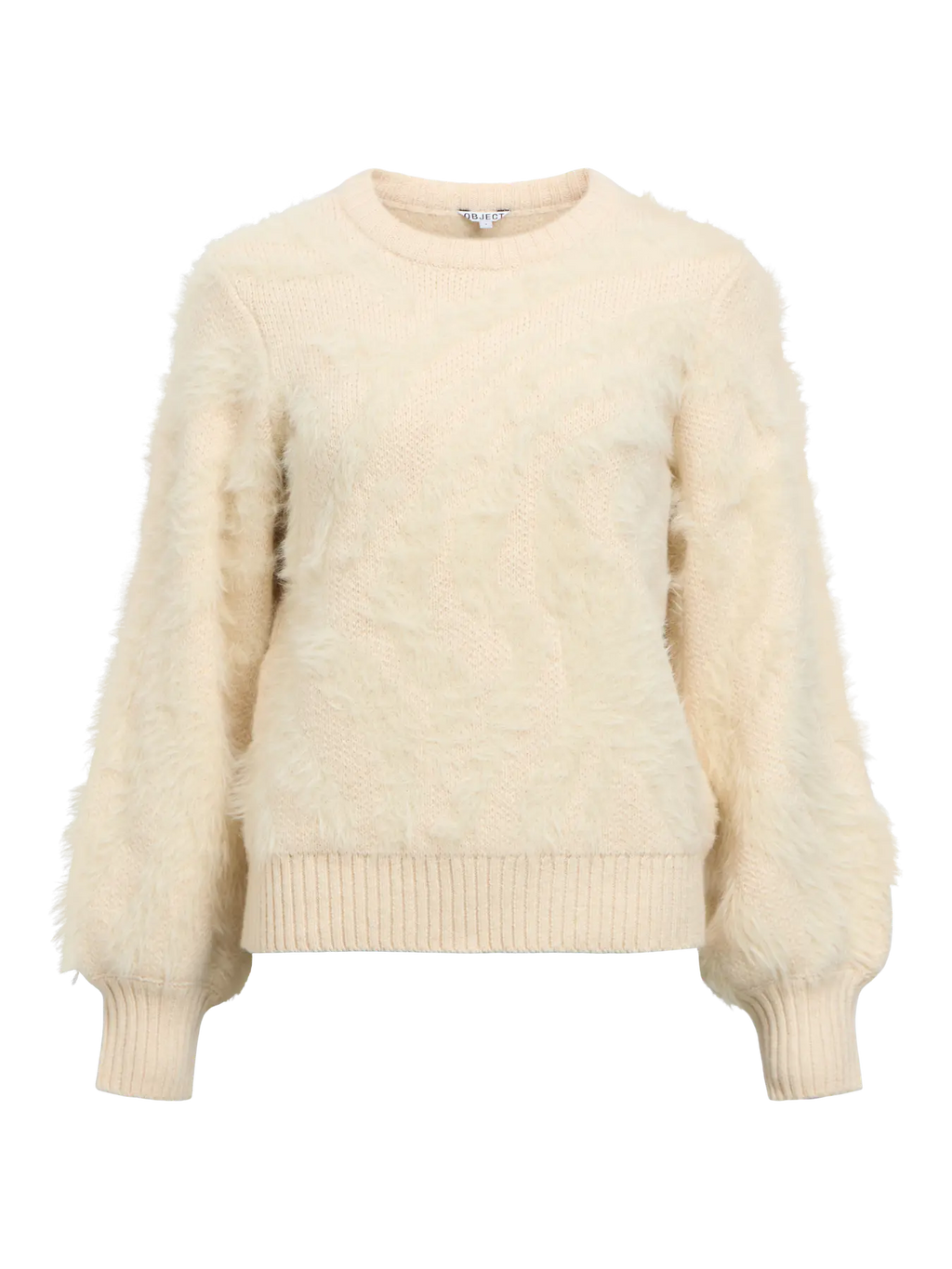 OBJHOLLOW L/S KNIT PULLOVER BIRCH ZEBRA
