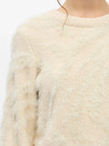 OBJHOLLOW L/S KNIT PULLOVER BIRCH ZEBRA