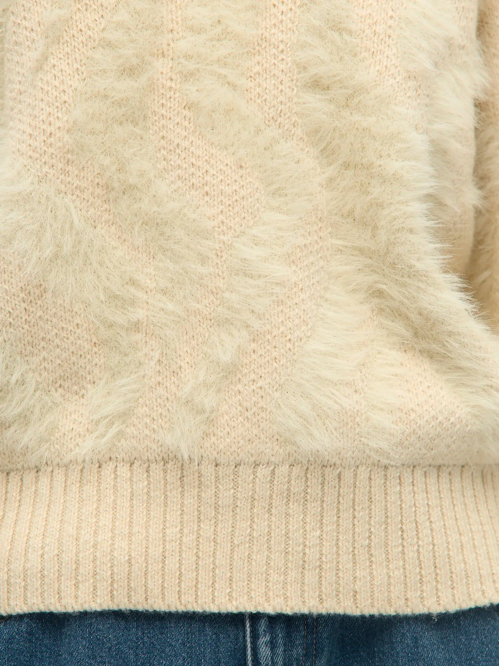 OBJHOLLOW L/S KNIT PULLOVER BIRCH ZEBRA
