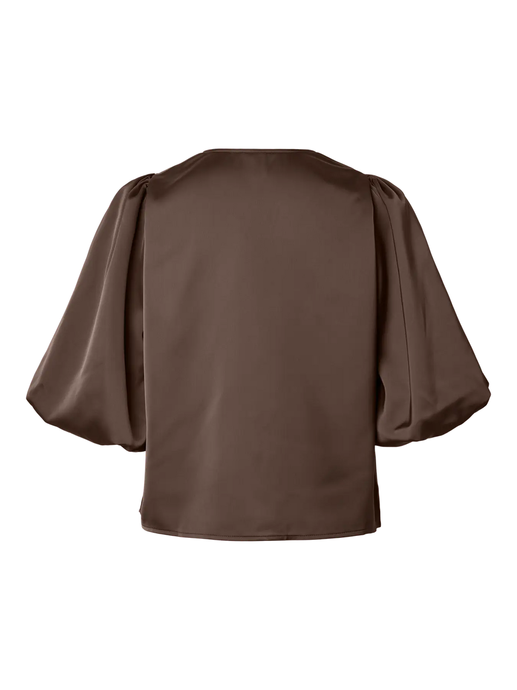 YASPELLA 2/4 V-NECK TOP CHOCOLATE BROWN