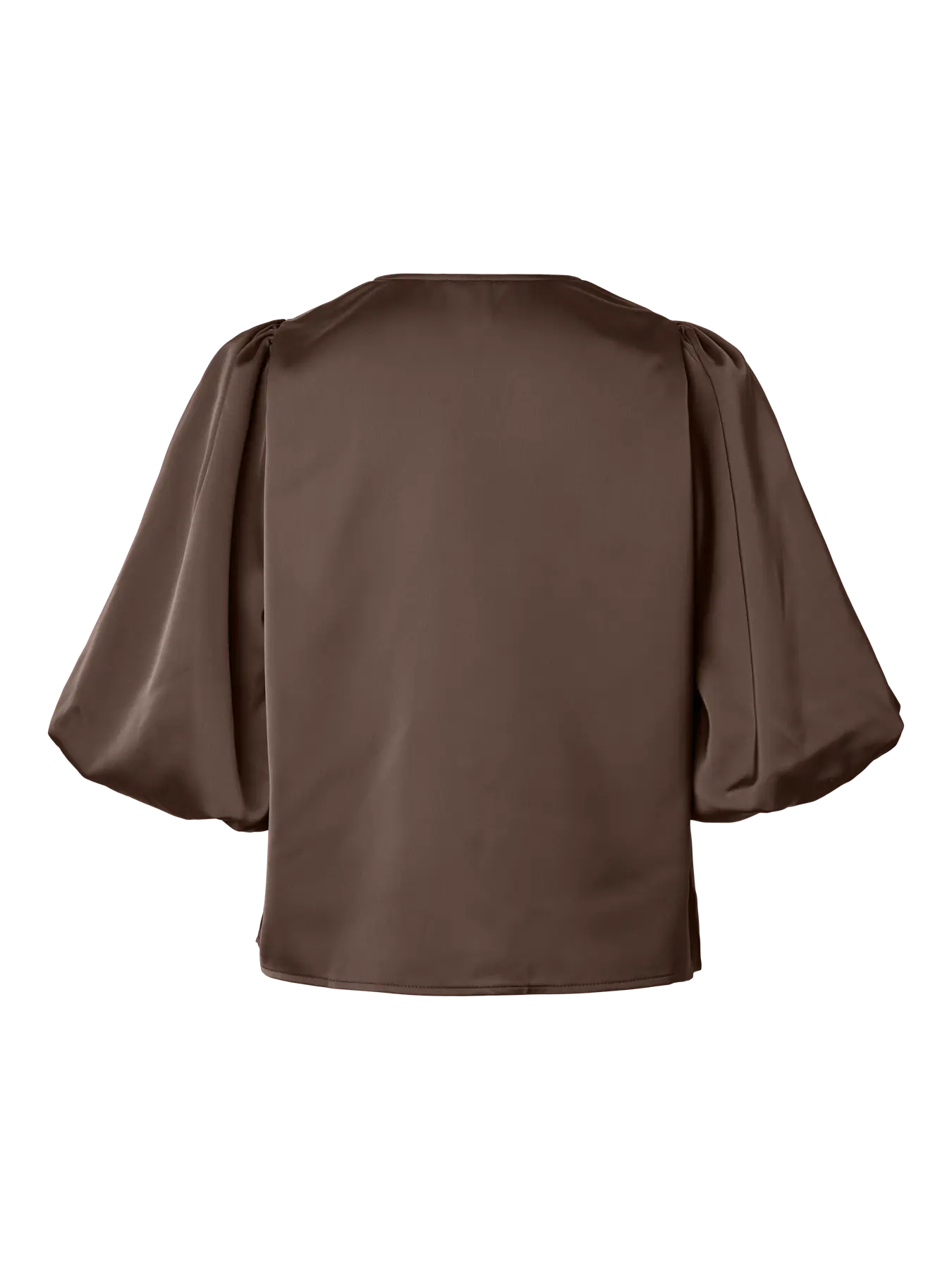 YASPELLA 2/4 V-NECK TOP CHOCOLATE BROWN
