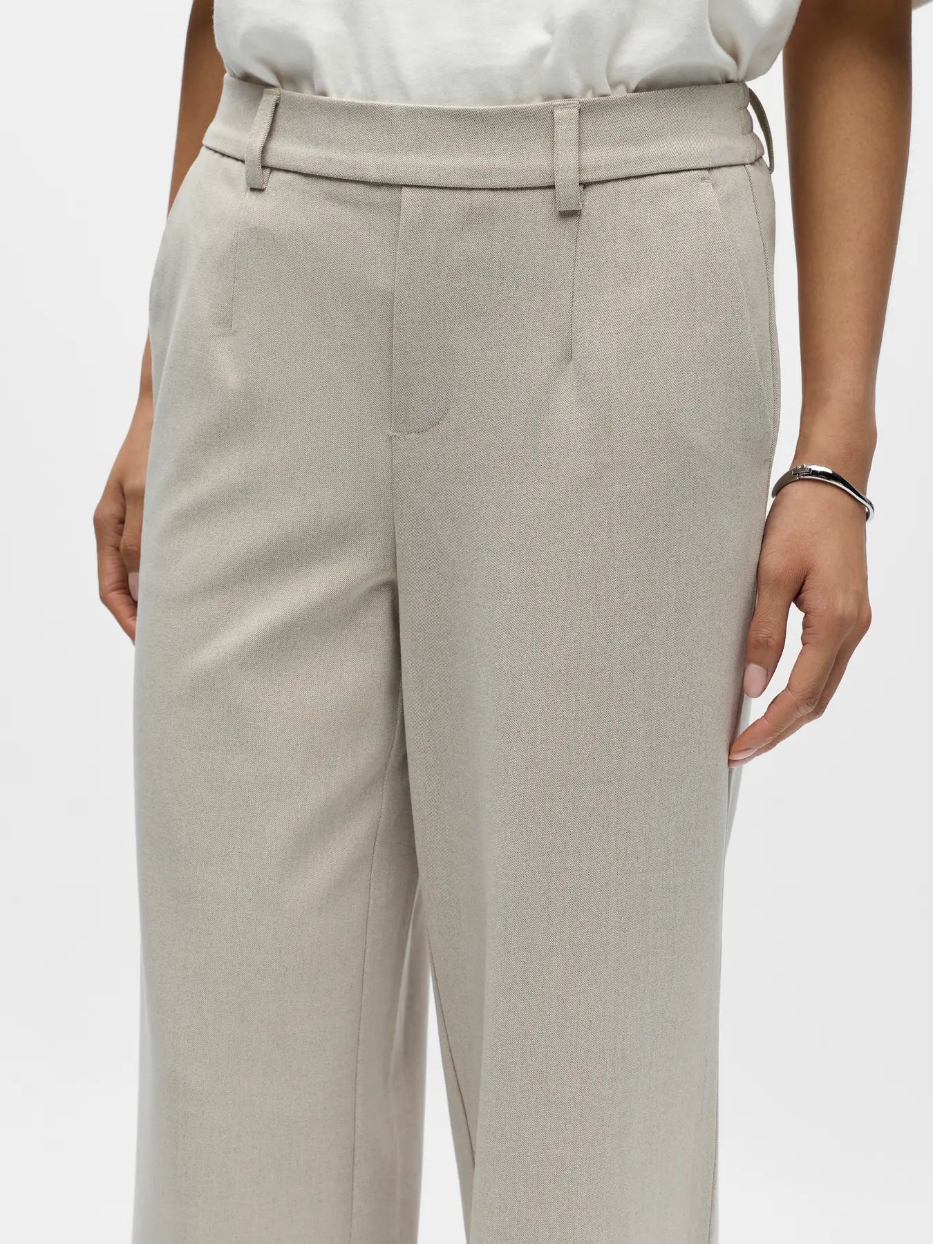 OBJLISA WIDE PANT HUMUS MELANGE