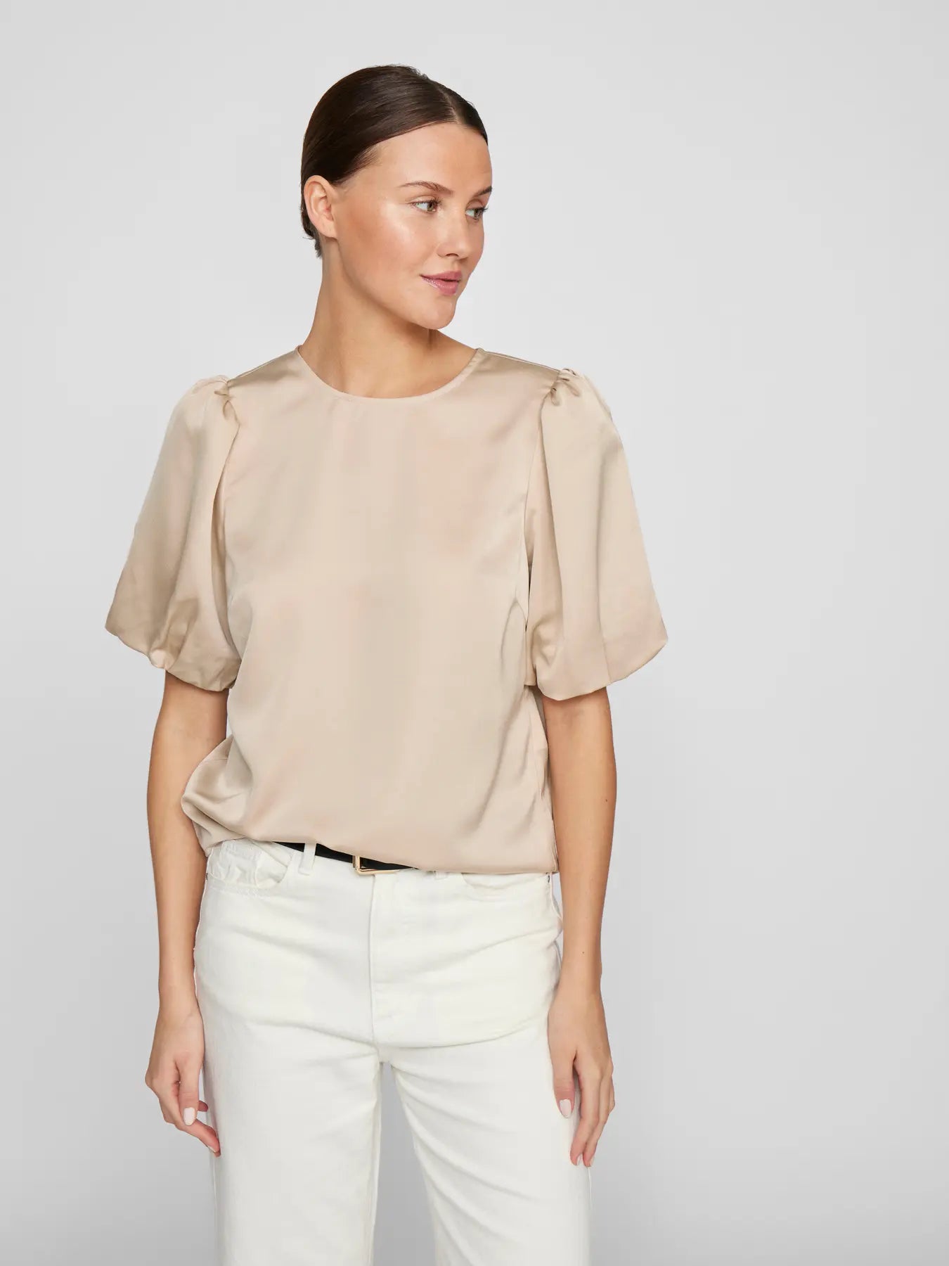 VIELLETTE 2/4 SATIN PUFF TOP CEMENT