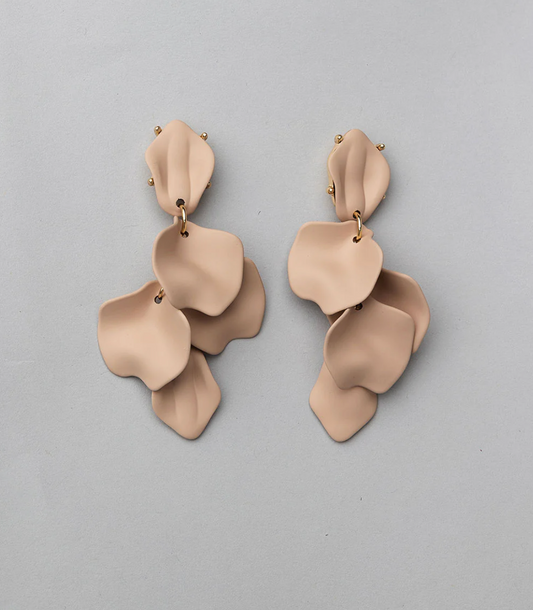 Leaf Earrings Mat beige