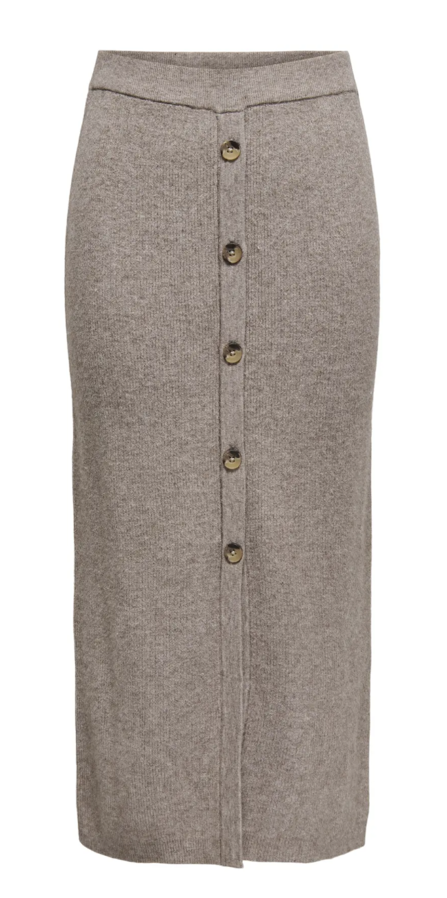 ONLIBI RIB BUTTON SKIRT BEIGE