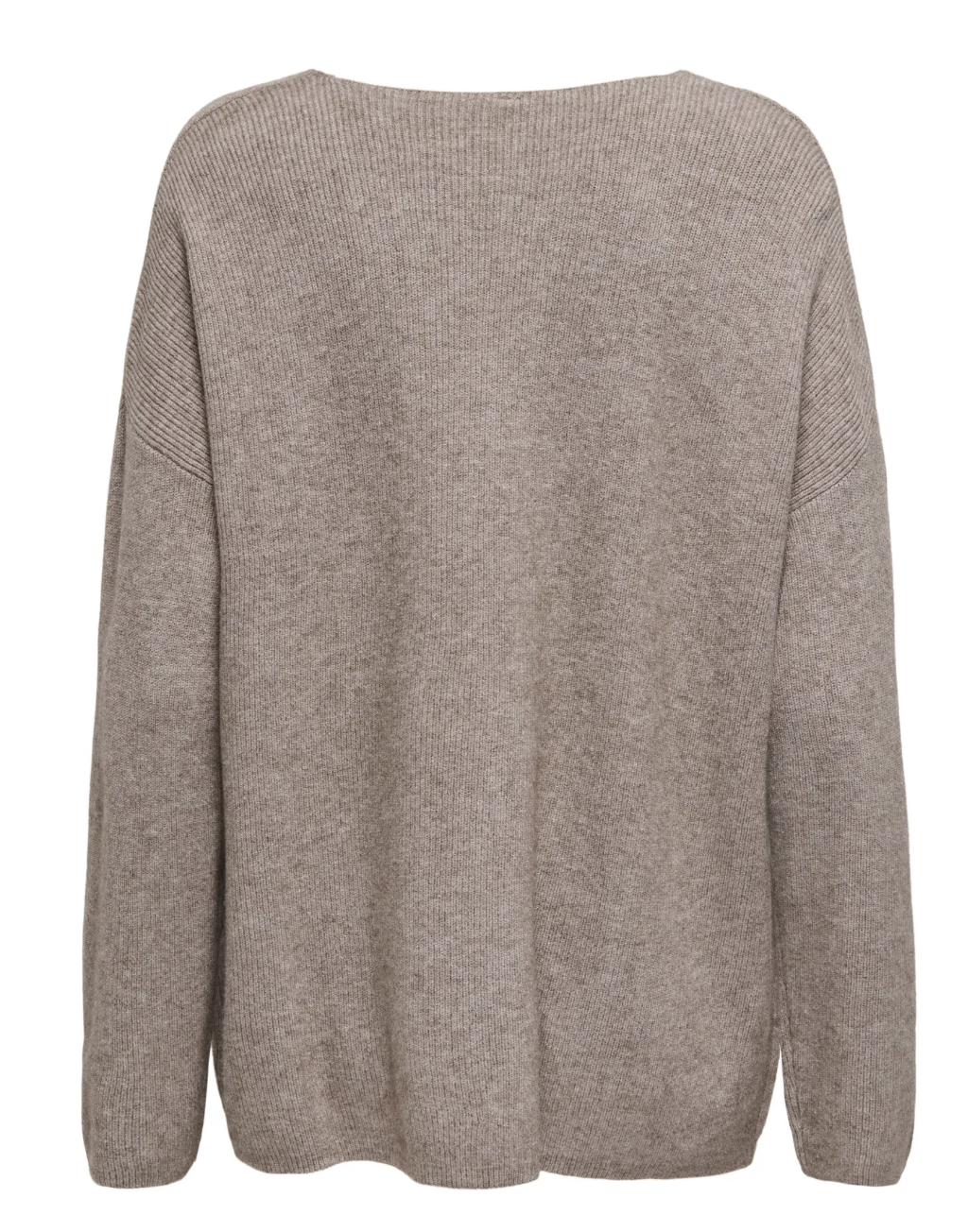 ONLIBI LS RIB LOOSE V-NECK BEIGE