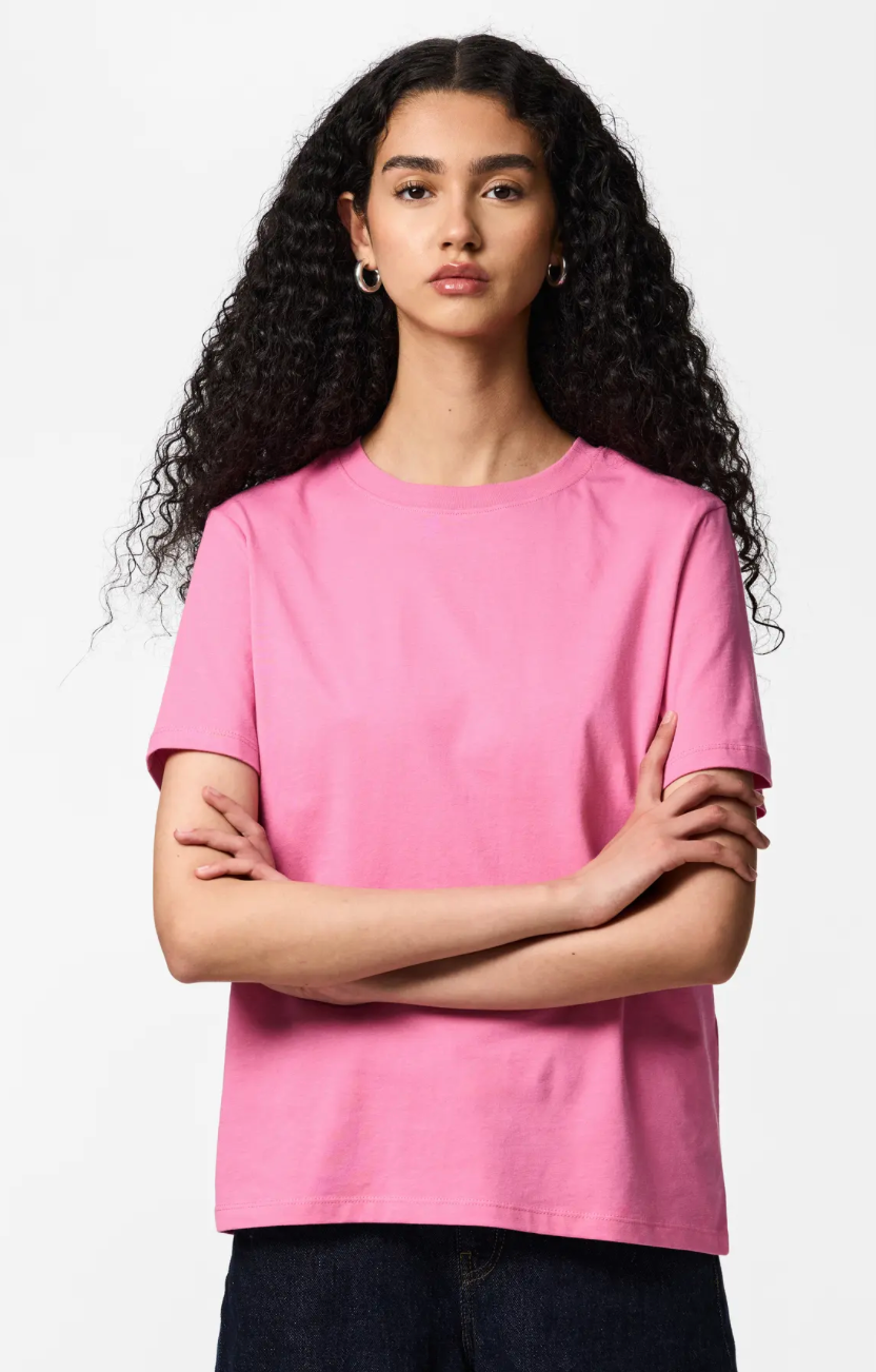 PCRIA SS SOLID TEE- ROSA