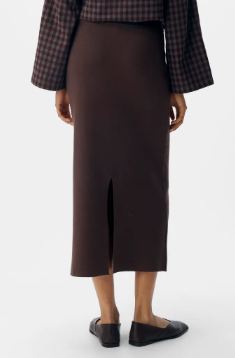 OBJREYNARD HW KNIT SKIRT SEAL BROWN