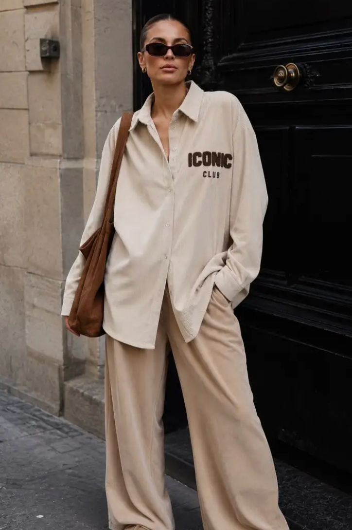 JAY ICONIC CLUB Oversized Corduroy Shirt-CH379