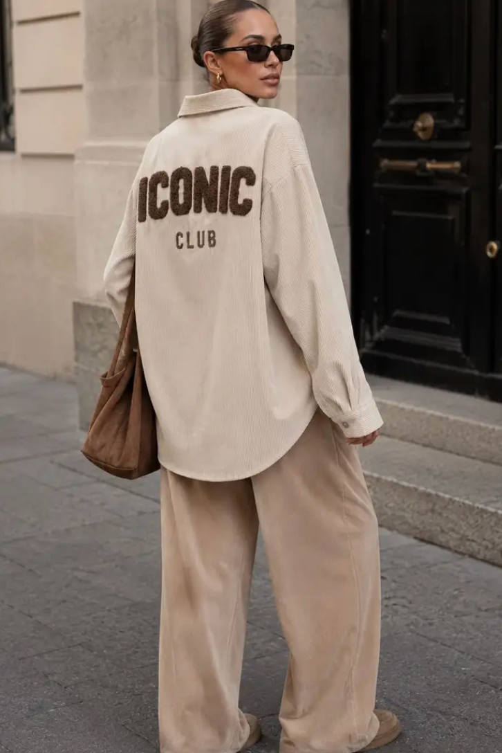JAY ICONIC CLUB Oversized Corduroy Shirt-CH379