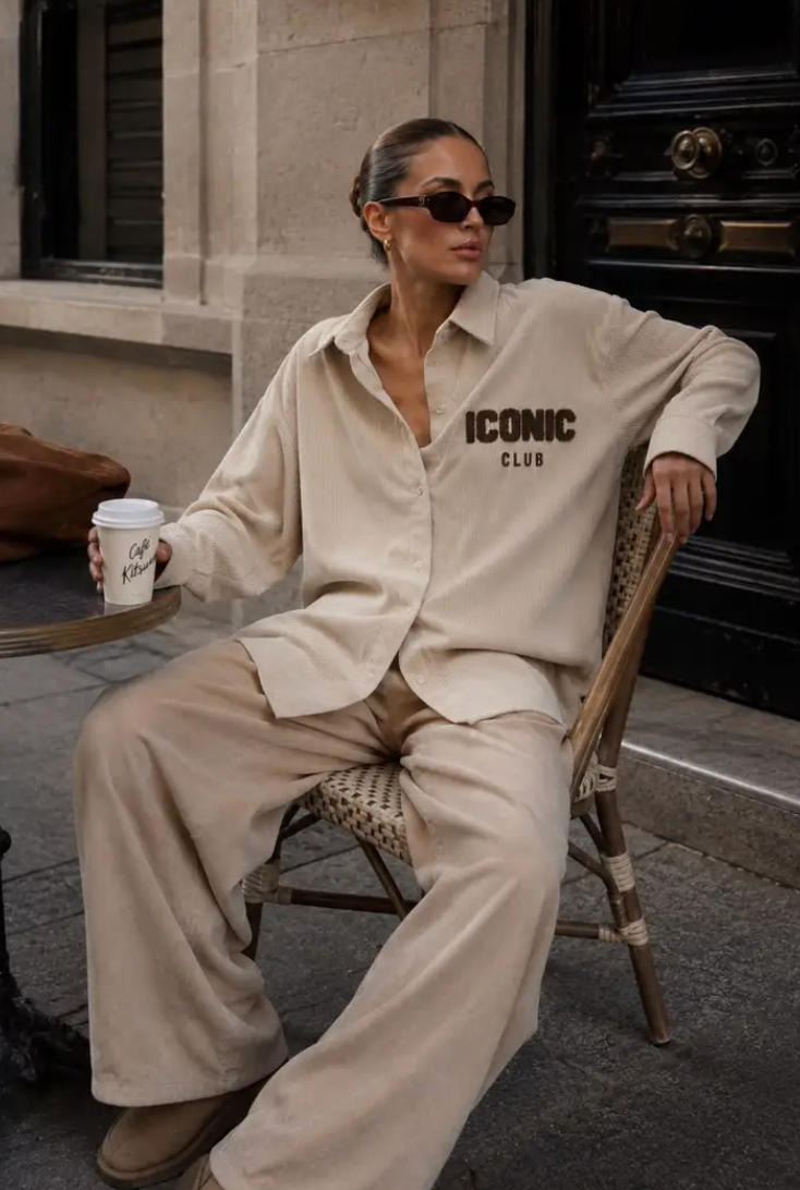 JAY ICONIC CLUB Oversized Corduroy Shirt-CH379