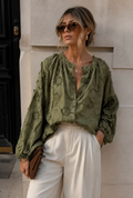 LOUISE- Textured Floral Pattern Blouse-CH372