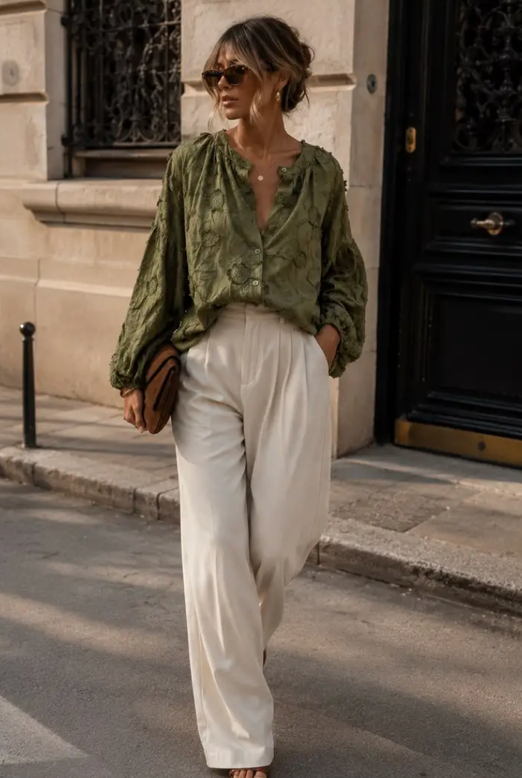 LOUISE- Textured Floral Pattern Blouse-CH372