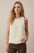ABBA- Floral Embossed Top-BEIGE