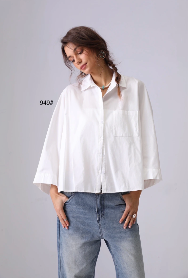 MARIA- oversized shirt with balloon sleeves