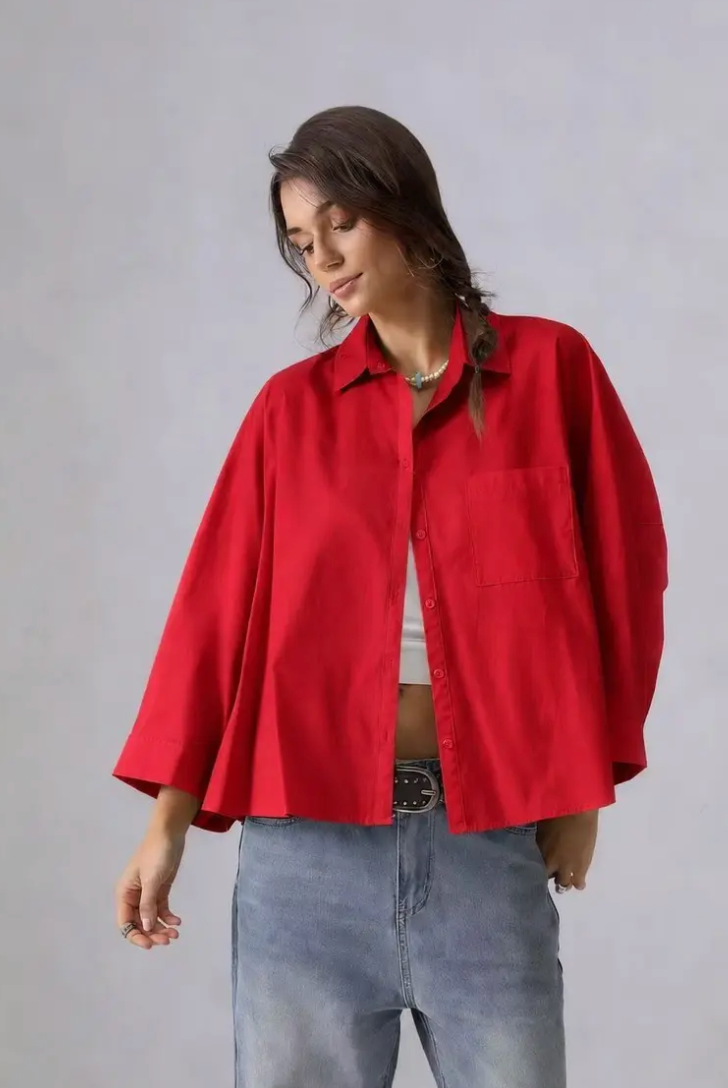 MARIA- Oversized shirt with balloon sleeves