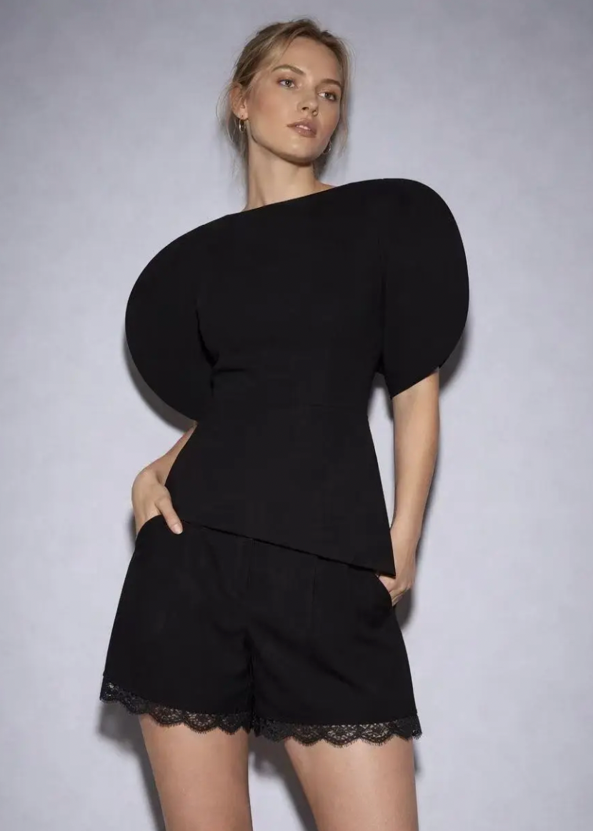 AMBER TOP-BLACK