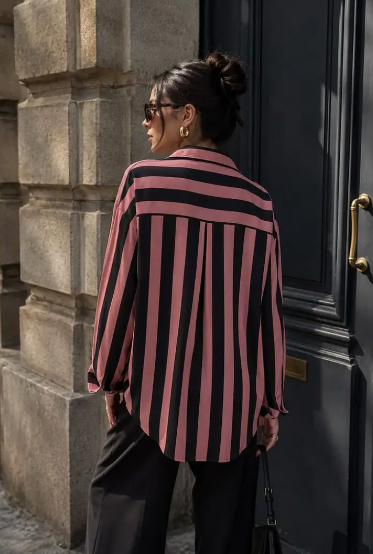 ANNIKA- Oversized shirt with stripes