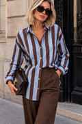Sara- oversized shirt with wide stripes