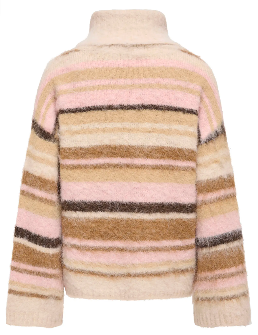 ONLPERIL LS ROLLNECK KNIT- Rosa/beige