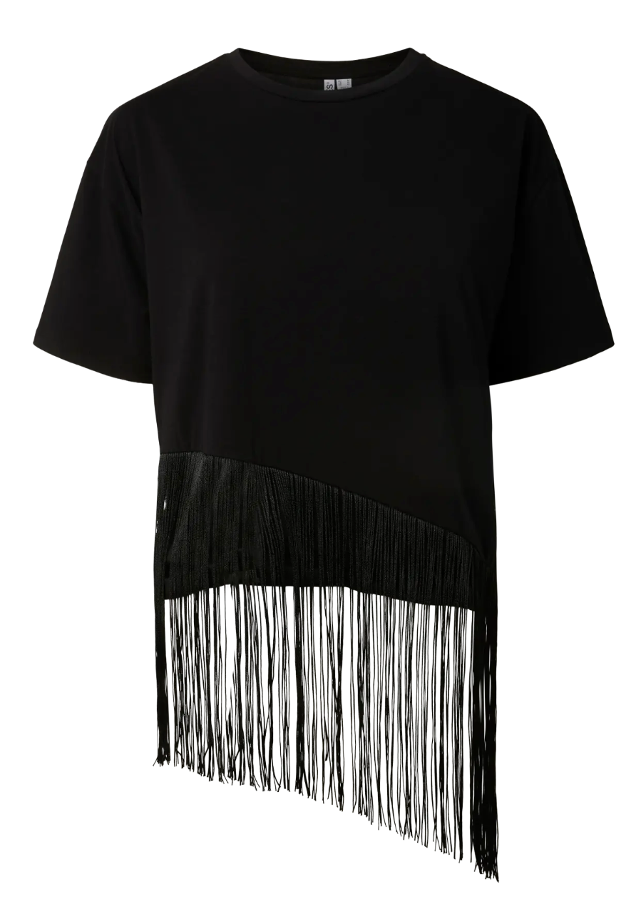 PCOLLIE SS O-NECK FRILLS T-SHIRT