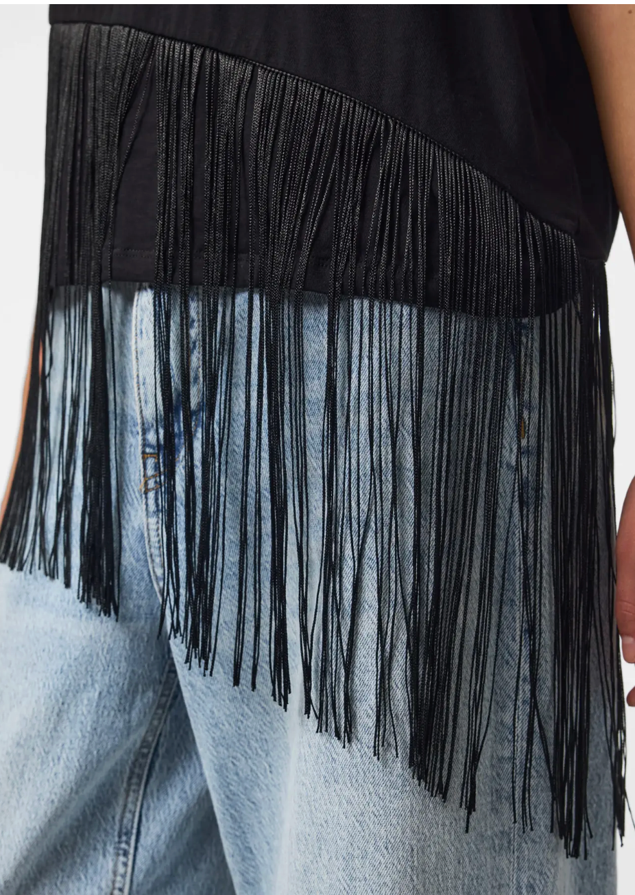 PCOLLIE SS O-NECK FRILLS T-SHIRT