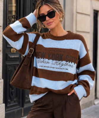 RUBY KNIT BLUE/BROWN