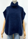 MOHAIR NAVY - 80% Kid Mohair Turtleneck Sweater