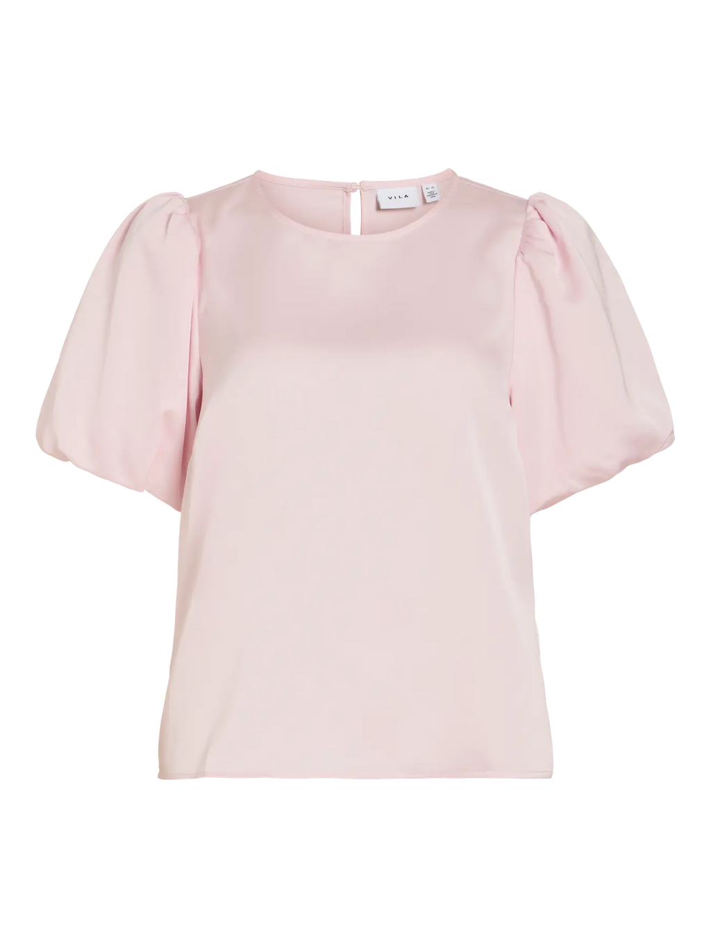 VIELLETTE 2/4 SATIN PUFF TOP LIGHT PINK