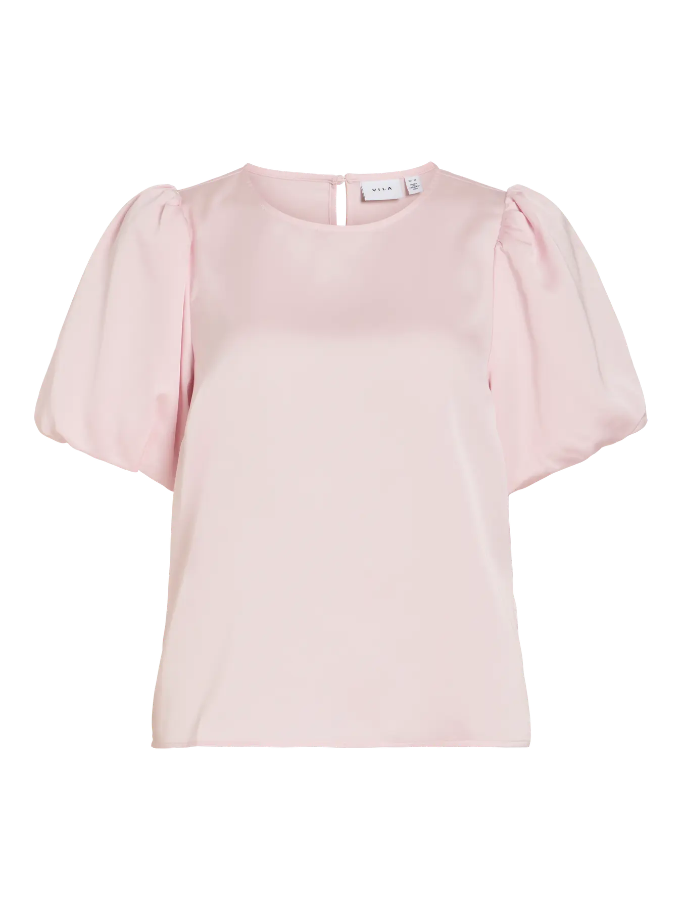 VIELLETTE 2/4 SATIN PUFF TOP LIGHT PINK