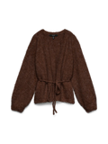 VMBERRY LS O-NECK TIE CARDIGAN COCOA BROWN